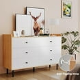 thumbnail image 6 of Dresser for Bedroom with 6 Drawers and Metal Handle,Sturdy Frame Modern Bedroom Furniture, Chest of Drawers, White Dressers with Drawers for Closet Hallway, Living Room, Entryway, 6 of 9