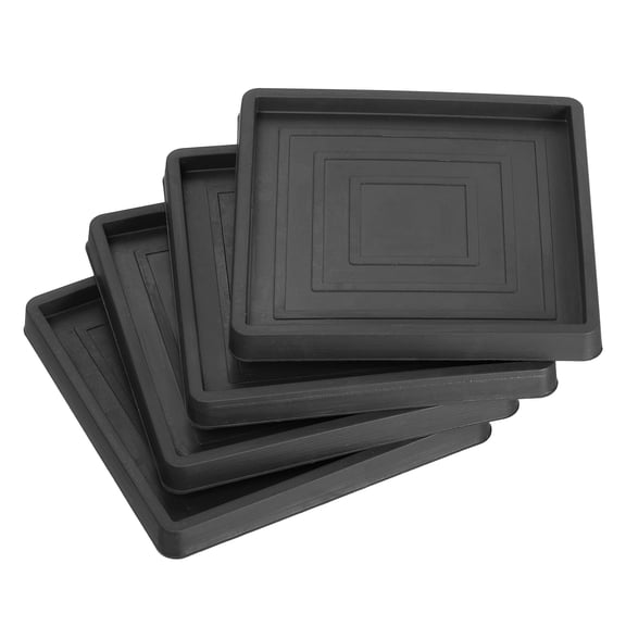 Chair Leg Floor Protectors, 4Pack 3.5" - Rubber Square Non-Slip Furniture Pads for Hardwood Floors, Couch (Black)