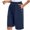 Navy, variant on Pxkloy Bermuda Shorts for Women 2025 Summer Casual Loose Comfy Beach Short Elastic Waist Knee Length Shorts with Pockets Army Green,XXL