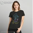 thumbnail image 2 of Women's Mickey & Friends Bright Neon Mickey Mouse Outline  Graphic Tee Black Small, 2 of 9