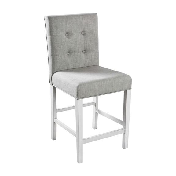 Bowery Hill Transitional Antique White Fabric 25-Inch Counter Stool (Set of 2)