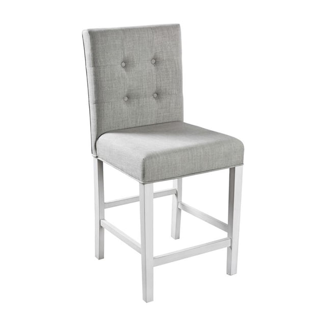 Bowery Hill Transitional Antique White Fabric 25-Inch Counter Stool (Set of 2)