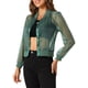 thumbnail image 4 of Chaqueta bomber ligera de mujer con cierre y mangas largas INSPIRE CHIC, transparente, talla XL, verde, 4 of 6