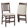 thumbnail image 5 of EOP Folding Dining Chairs Set of 2, Wooden Foldable Dining Room Chairs for Kitchen & Small Spaces, Mid Century Modern Upholstered Kitchen chairs, No Assembly Required, Beige, 5 of 11