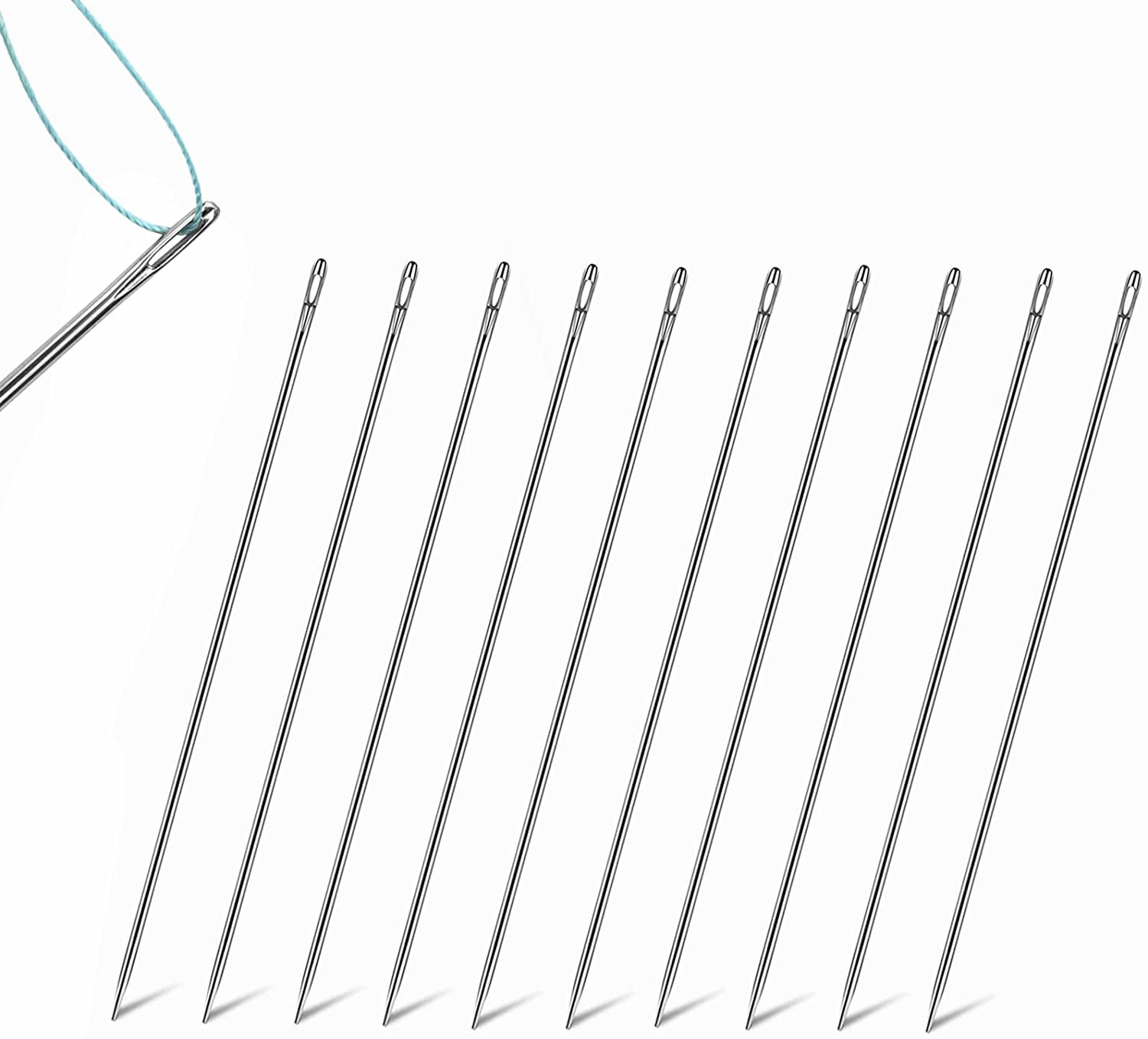 10 Pieces 6 Inch Upholstery Needle Long Straight Hand Needle Stainless