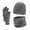 Z-GY1, variant on Rigardu hat for woman Women&Men Autumn Winter Warm Cute Wool Hat Scarf Gloves Slouchy Three Pieces Winter Snow Knit Cap Screen Mittens Scarves Sets Deep Gray+One size