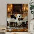 thumbnail image 4 of Spooky Halloween Ghost and Black Cat in Bathtub Canvas Wall Art – Framed Canvas Print Wall Décor with Haunted Mirror – Decoration for Living Room, Bedroom Wall Art, and Holiday Party, 4 of 7