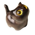 thumbnail image 5 of deevoka Cat Statue Wood Figurine Mini Artwork Gift Collection Kitty Sculpture Tabletop Ornament for Hallway Housewarming Desk Bedroom D, 5 of 9