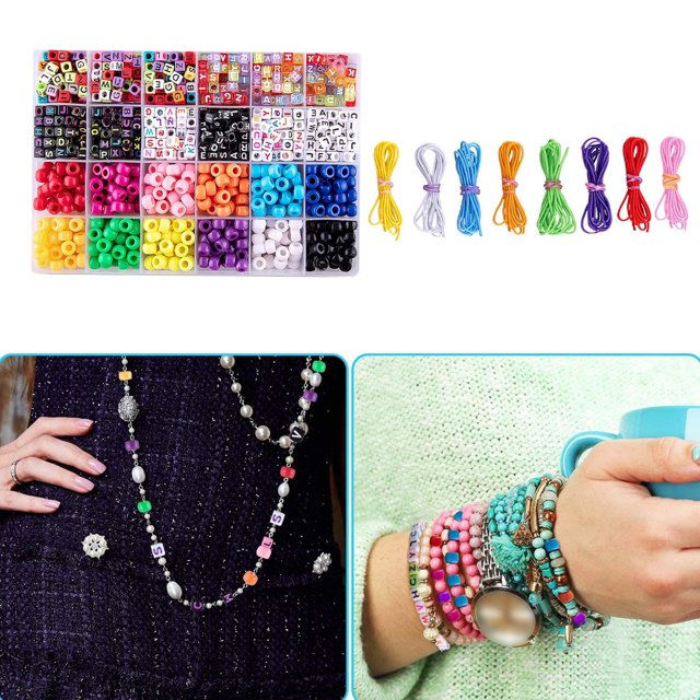 Suministros de Espaciadoras de Colores de 24 Rejils con 8x de Cuerdas Elásticas, Espaciadoras DIY, para Soledad Cuentas espaciadoras