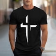 thumbnail image 2 of Afuyipoi Men's Fashionable T - shirt,Printed Round Neck Casual Short Sleeve Tees Black 3XL, 2 of 7