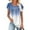 15#Blue, variant on Women's Puff Short Sleeve Shirts Fashion Casual 2024 V Neck Gradient Color Printed Summer Blouse Pleated Casual Tunic Loose Dressy Breathable Tops