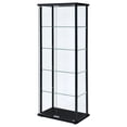thumbnail image 4 of Delphinium 5-shelf Clear Glass Curio Display Cabinet Black, 4 of 11