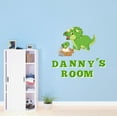 thumbnail image 2 of Custom Name Cartoon Triceratops Dinosaur ArtWall Decal Decoration Joyful Cartoon Cartoon Animals Decorating Ideas for Child's Bedroom Size: 10 In(W) x 10 In(H), 2 of 5