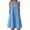 Z-Light Blue42, variant on JIAYUE Summer Dresses For Women Sleeveless Classic V Neck Stylish A-Line Versatile Knee Length Casual Female Button Down Flowy Beach Dress