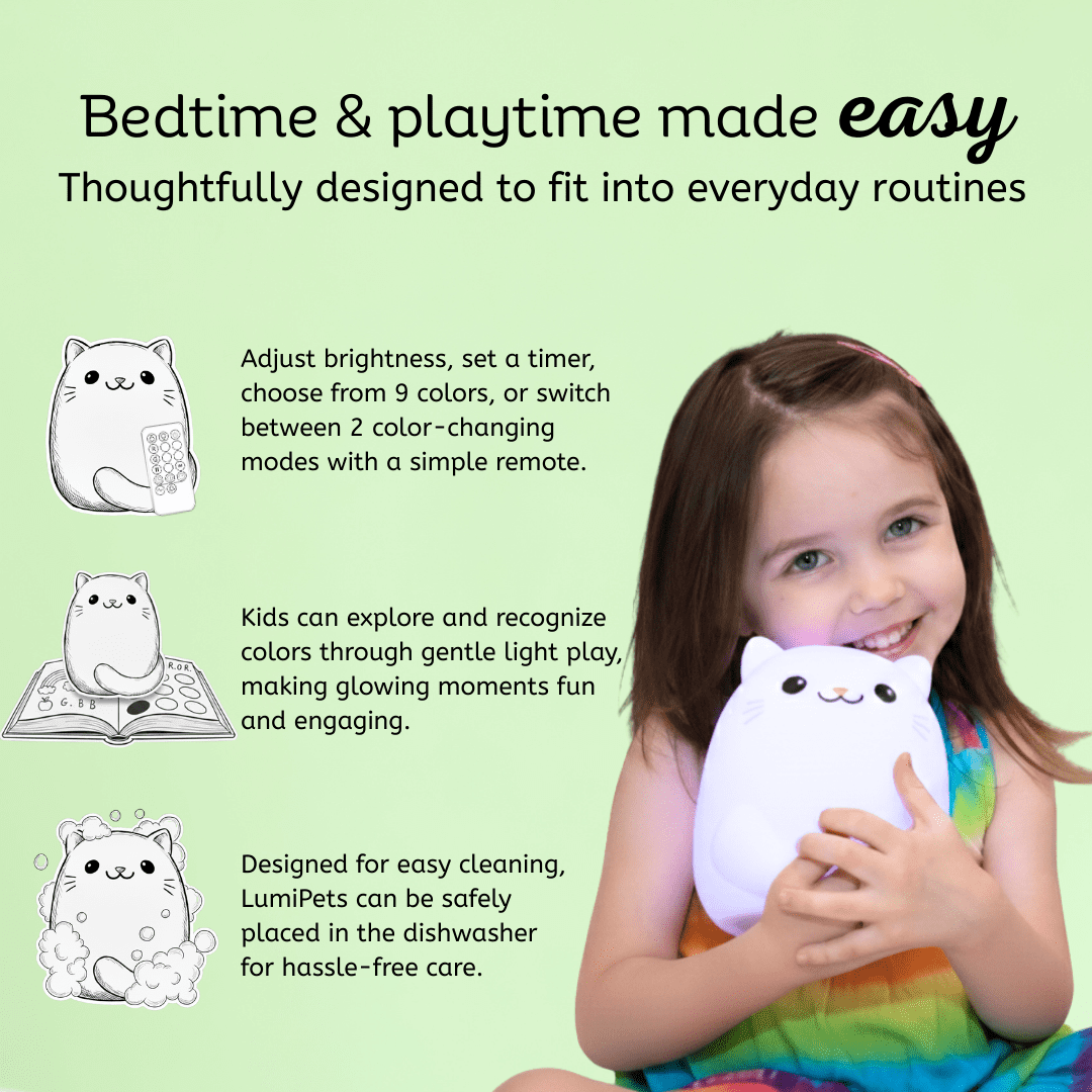 LumiPets&reg; Clive the Cat- Children's Touch Night Light