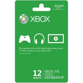 solo servet Terugroepen Xbox LIVE 12 Month Gold Card (Xbox 360) - Walmart.com