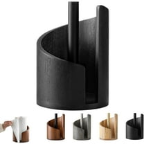 2026 New Mountain & Wood Paper Towel Holder Countertop, Effortless One-Hand Tearing,Holds Jumbo and Mega Rolls (Black)