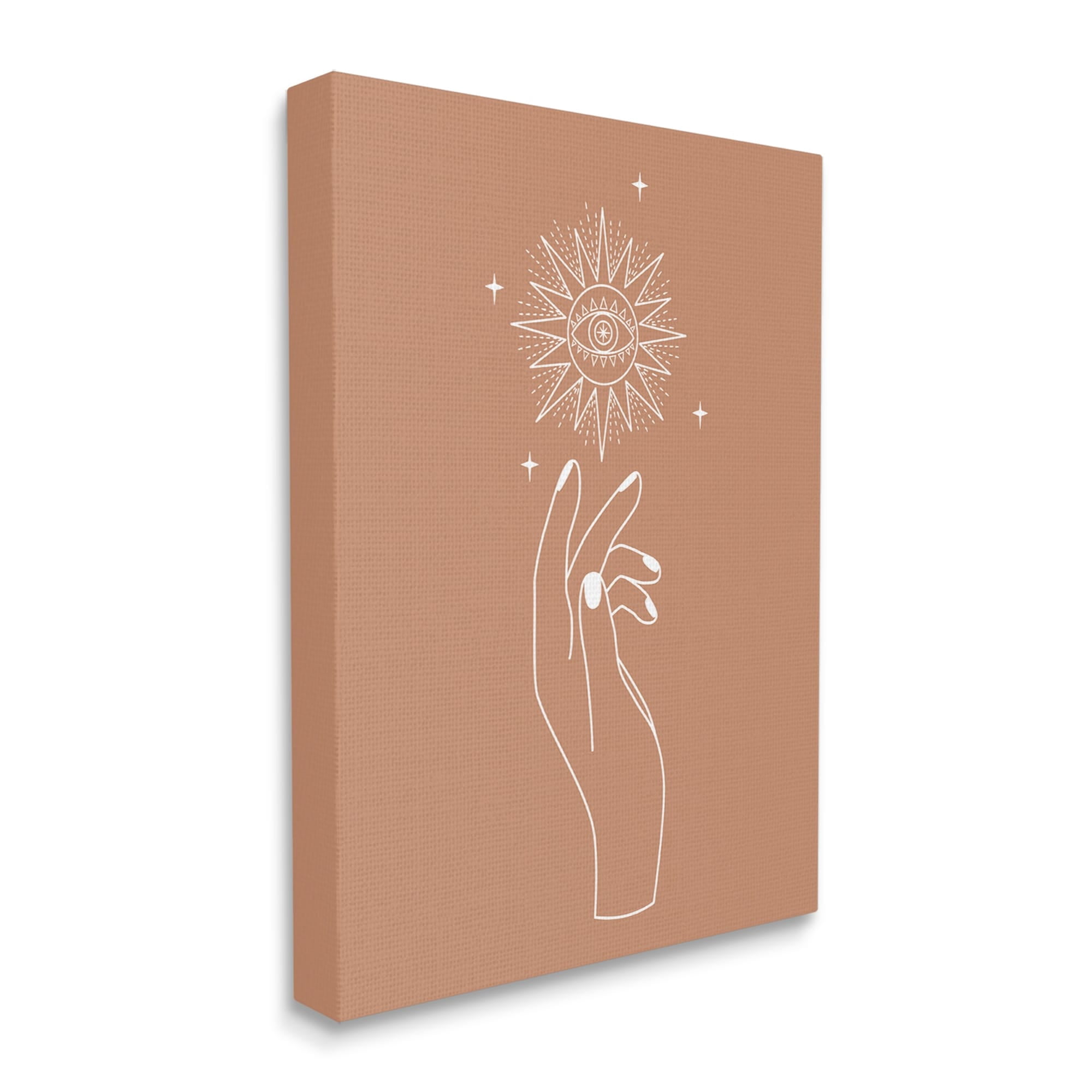 Stupell Industries Ochre Hand Reaching Solar Stars Astral Design Canvas Wall Art, 24 x 30, Design by JJ Design House LLC