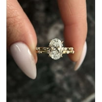 vylahjewellery Brilliant 2 Ct Oval Cut Moissanite Engagement Diamond Ring 10K Rose Gold Wedding Ring