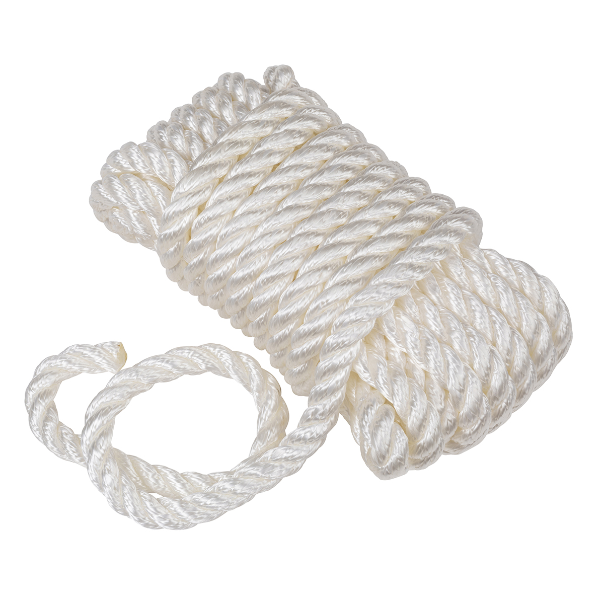 (2 pack) Ozark Trail Twisted Nylon Marine Dock Line 1/2 in x 25 ft 850 lb Capacity Spliced Eye