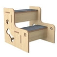thumbnail image 3 of Rampa de madera para escaleras de mascotas, accesorio para sofá, escalón para mascotas, para animales pequeños y mayores. 2 capa, 3 of 9