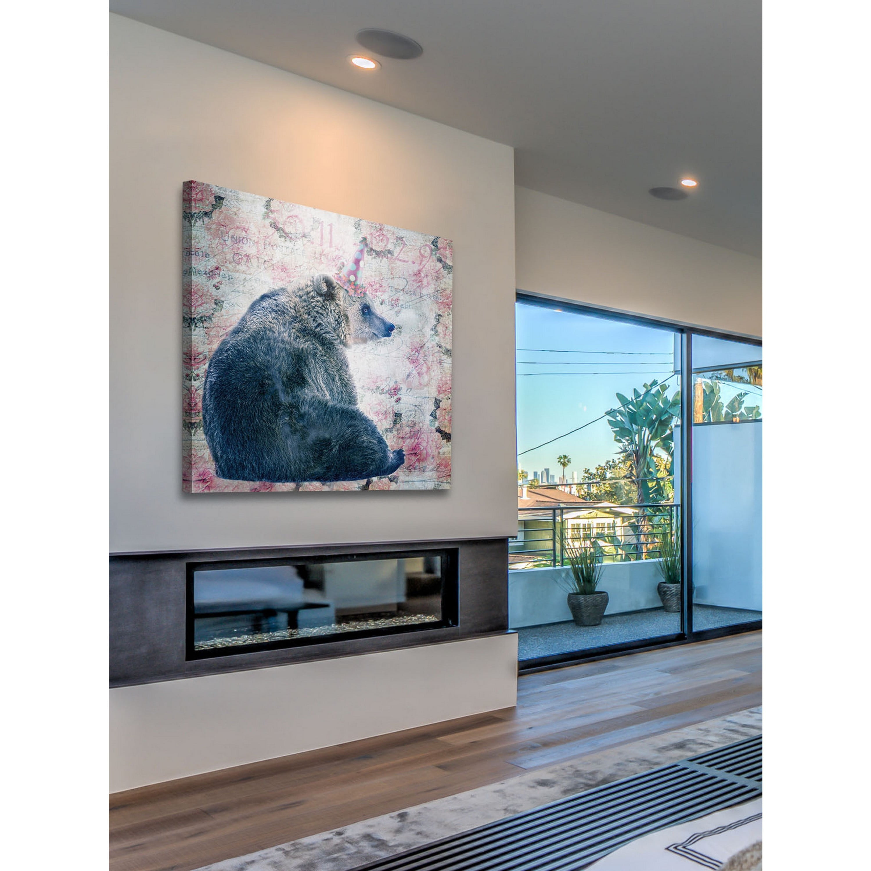 Marmont Hill "Party Bear" by Morgan Jones Painting Print on Wrapped Canvas