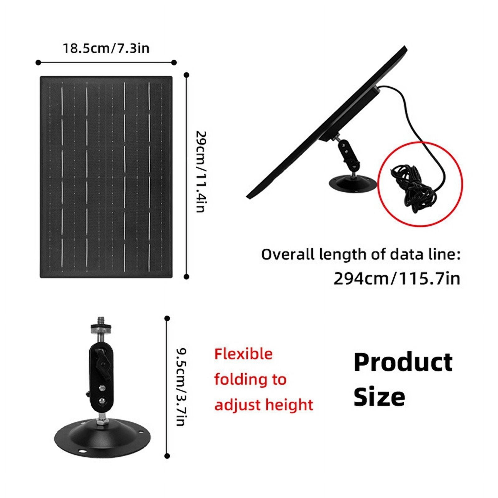 10W 5V Solar Panels for Security Cameras Recharged Battery Cameras Adjustable Security Camera Power Supply