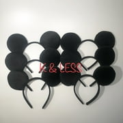 12pcs All Black Mickey Minnie Ear Headband Mouse Headband