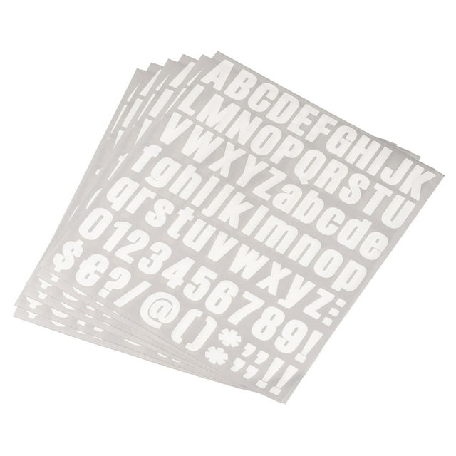 Uxcell 25mm Height Self Adhesive Waterproof Vinyl Letter Number Sticker Set 6 Sheet White
