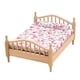 thumbnail image 5 of Mini cama 1/12, modelo de escena DIY, modelo de cama individual, accesorios de decoración para casa de muñecas Color Madera y Rosa, 5 of 8