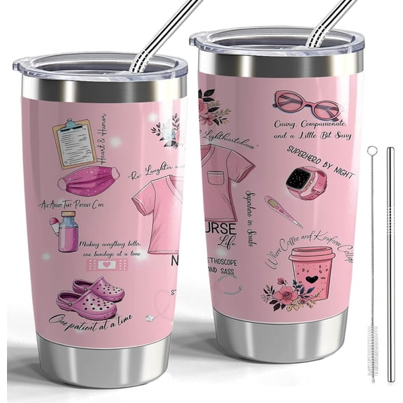 Nurse Gift Nurse 20oz Stainless Steel Tumbler Cup Nurse Appreciation Gifts Nurse Week Gifts Nurse Practitioner Gifts For Women Nurses Appreciation Gifts (Nurse-Accessories)