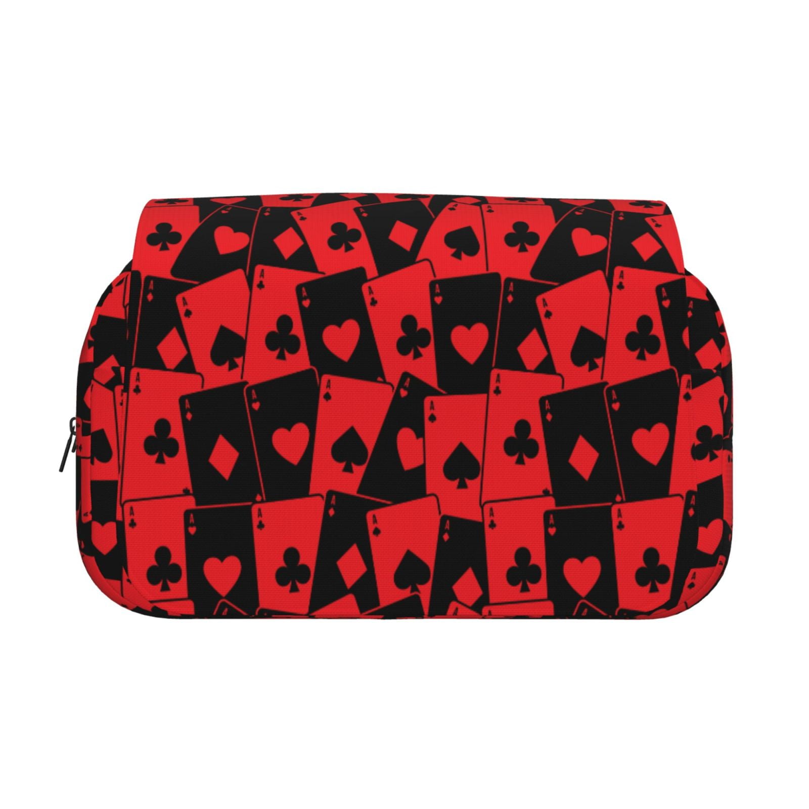Rateoe Playing Cards Pattern Double Clamshell Pen Case, Storage Organizer with Two Zipper Compartments– Holds Up to 50 Pencils & Pens
