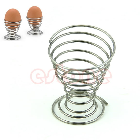 JNANEEI Hot Products 1pcs Stainelss Steel Spring Wire Tray Egg Cup Boiled Eggs Holder
