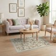 thumbnail image 3 of ODIKA 4'x6' Washable Area Rug Beige Plaid Motif Checkered Block Print Geometric Neutral Tone for Dorm Room, Small Living Stain Resistant Low Profile, Easy Care, 3 of 7