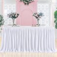 thumbnail image 1 of 4FT/6FT/9FT/14FT Tablecloth Polyester Pleated Table Skirt Frilly Tablecloth For Wedding Birthday Party Baby Shower Bridal Shower Table Decoration, 1 of 9
