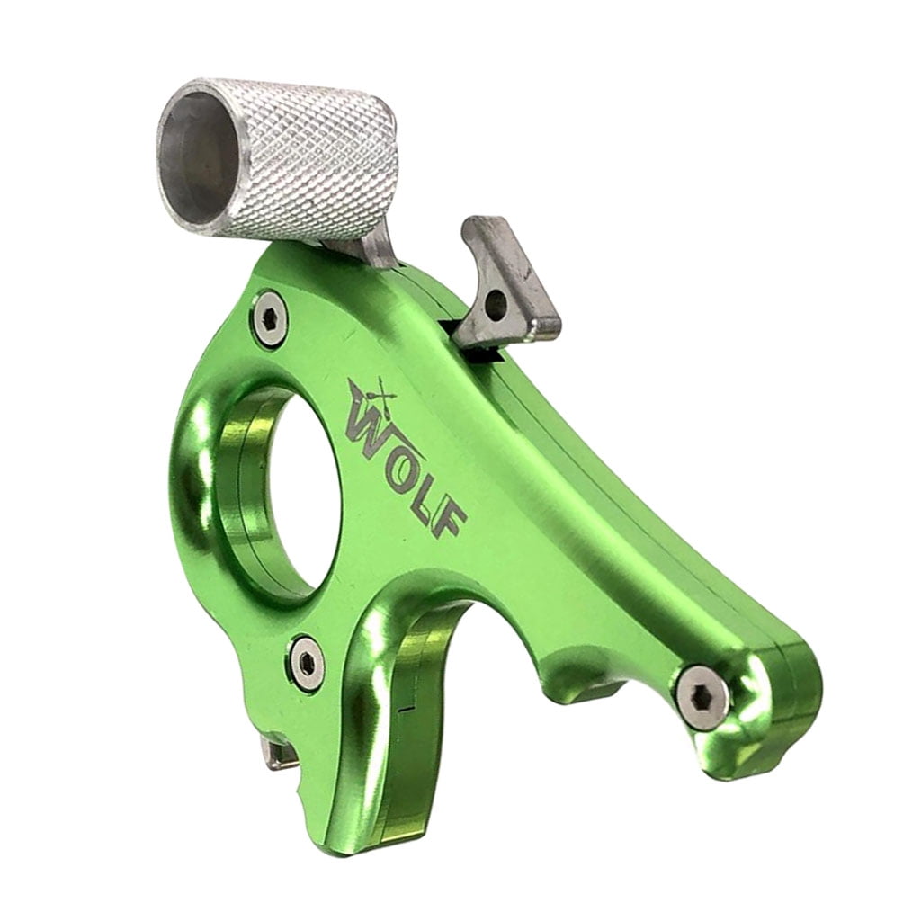 Aluminum Alloy 3 Finger Compound Bow Release Aid Thumb Green