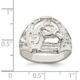 thumbnail image 3 of Sterling Silver Horseshoe With Horse Head Ring (Size 11) Made In United States qr134-11, 3 of 5