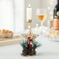thumbnail image 2 of Adorno navideño en forma de copo de nieve Dorado Candelabro Expositor Ventana Decoración de mesa Decoración navideña, 2 of 6