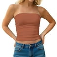 thumbnail image 2 of Lutiedan Tube Tops for Women Strapless Sleeveless Basic Crop Tops Backless Going Out 2026 Y2k Spring Outfits Slim Fit Summer Bandeau Clothes, 2 of 9
