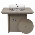 thumbnail image 2 of WestinTrends Helios Modern Outdoor Patio Propane 42" Square Fire Pit Table (Rocks Not Included), Weathered Wood, 2 of 14