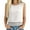 White, variant on Womens Yellow Sleeveless Tank Top, Relaxed Fit Casual Summer Top with Elastic Crinkle Hem,Size XL
