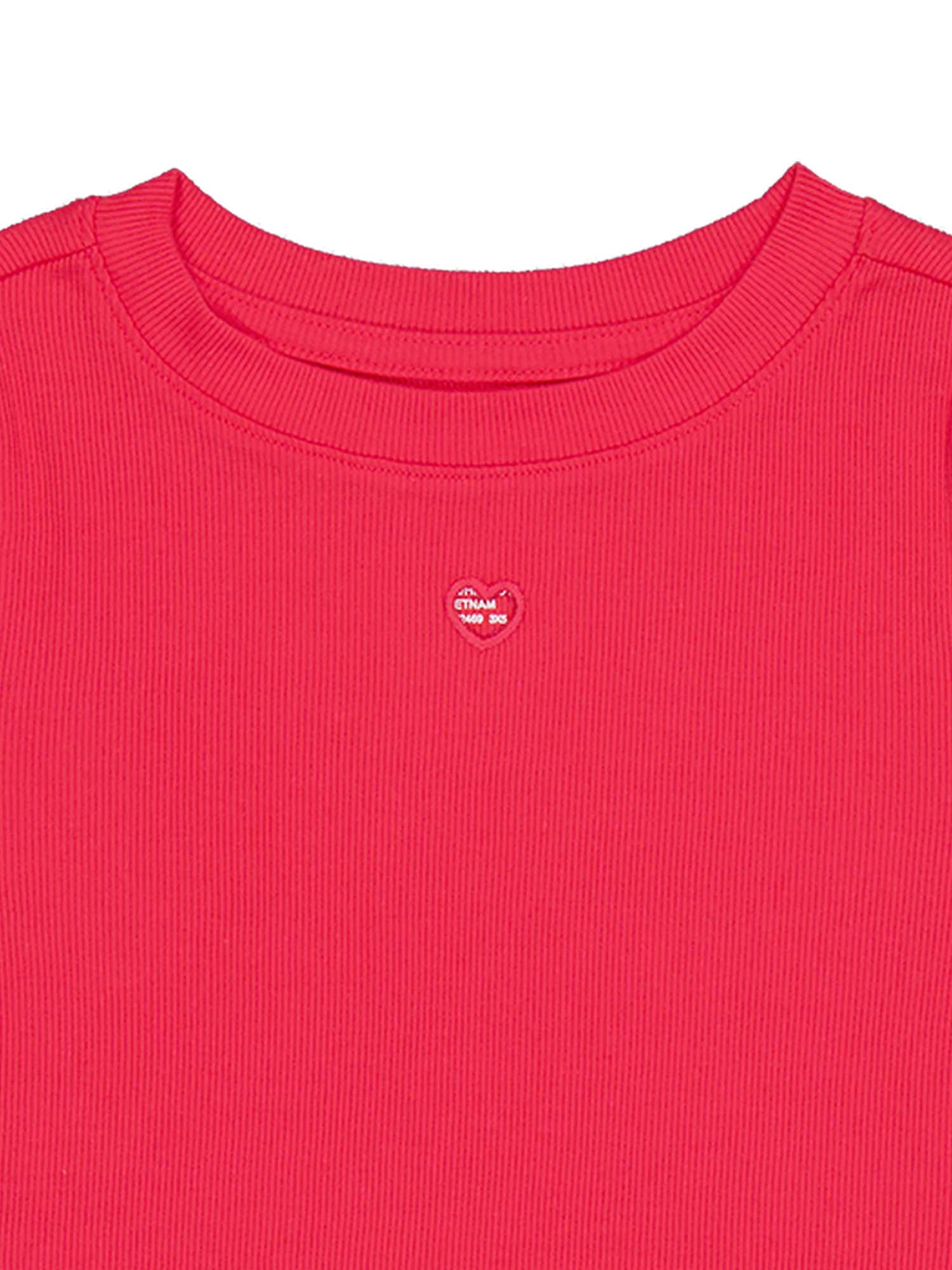 Wonder Nation Girls Cutout Rib Tee, Sizes 4-18 & Plus