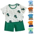 thumbnail image 4 of Gerichy Baby Boy Outfits Toddler Baby Boy Clothes Letter Short Sleeve T Shirt Top Boys Shorts with Pocket Cute Summer Outfit 2Pcs Set Cute Dinosaur Print Boys Short Sleeved Outfits, 4 of 4