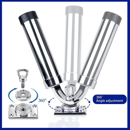 All Angle Deck-Mount Adjustable Fishing Rod Holder - 360° Rotating Marine Quality