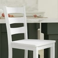 thumbnail image 6 of Emma + Oliver Set of 2 Classic Wood Counter Height Dining Stool in White Wash with Solid Wood Seat and Ladderback Design, 6 of 12