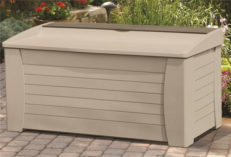 Suncast DB12000 Deck Box, 127 gal Weight Capacity, Resin, Light Taupe