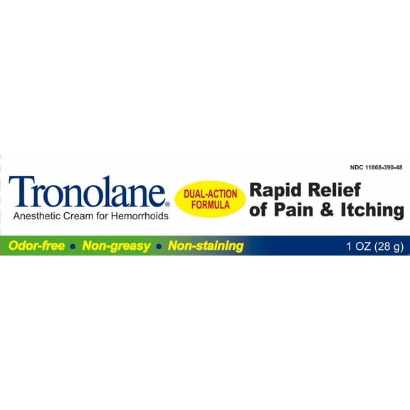Tronolane Dual Action Anesthetic Cream For Hemorrhoids 1 oz