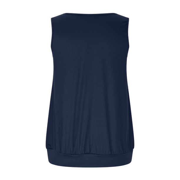 VKOYWKM Plus Size Tank Tops for Women Fashion Pleated Front