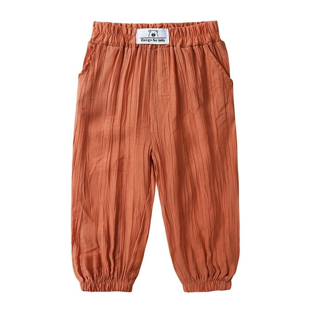 SXcggal One Pantalon Basique Décontracté pour Enfants Garçons Filles, Doux, Confortable, en Lin, Printemps Été