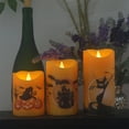 thumbnail image 3 of Halloween Flickering Flameless Candles with Remote and Timer, LED Real Wax Battery Operated Candles, Halloween Decorations Indoor(3" × 4" 5" 6", Set of 3), 3 of 10